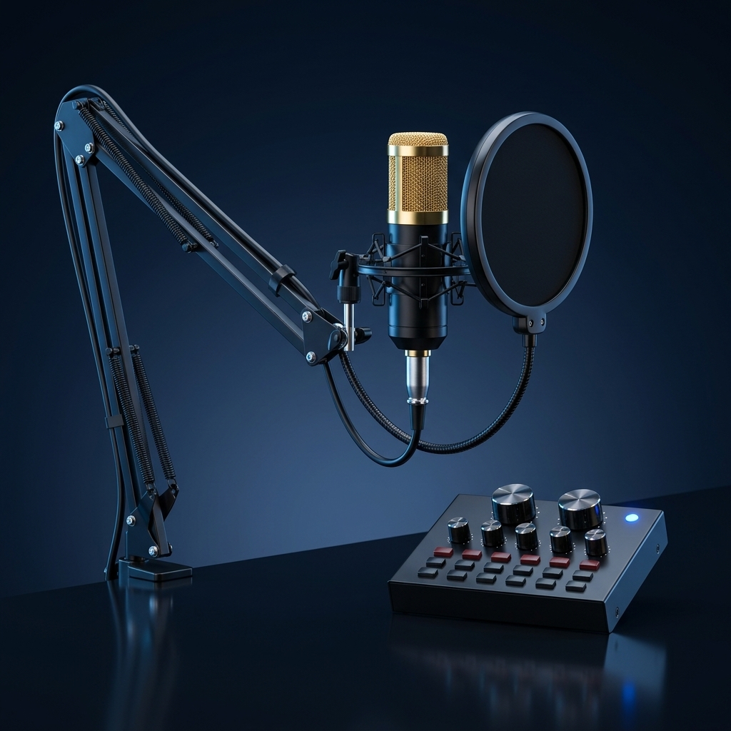 Pack Studio Enregistrement Complet : Microphone BM-800 + Carte Son V8 & Bras Articulé