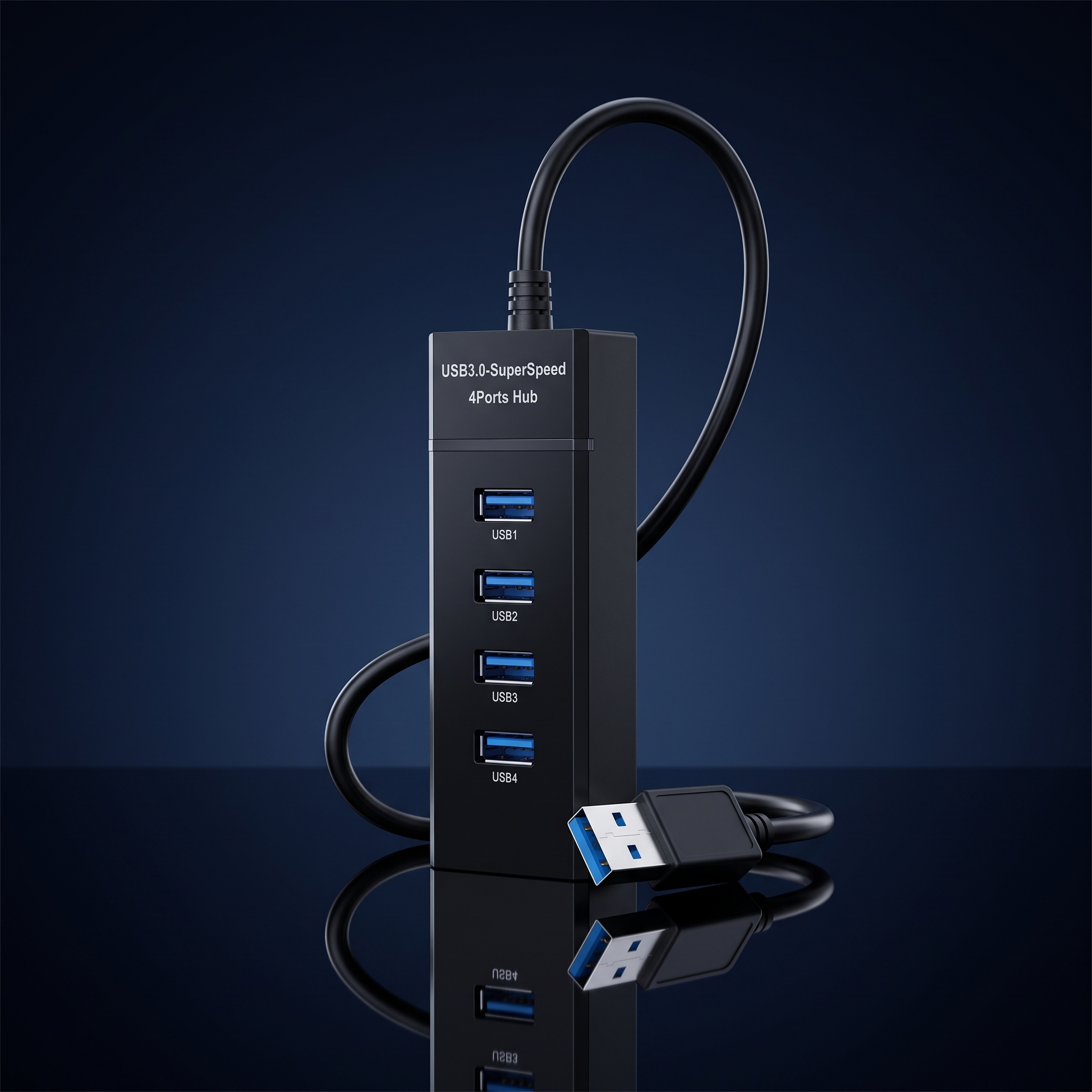 Hub USB 3.0 Haute Vitesse – 4 Ports Multi-Connexions Plug & Play