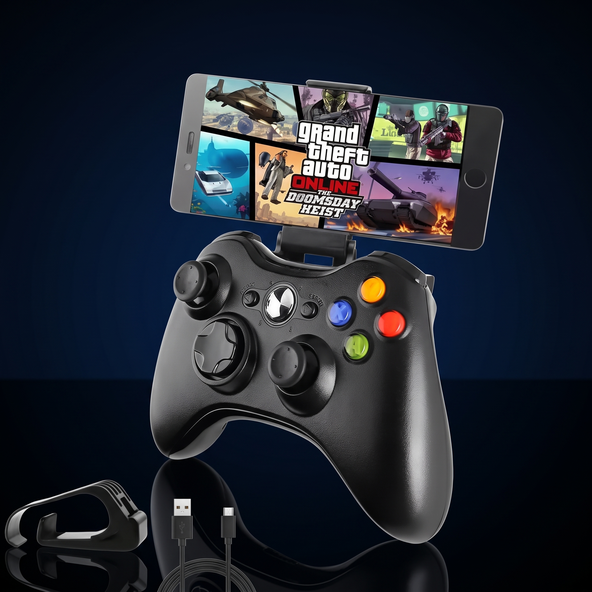 Manette de Jeu Sans Fil pour Smartphone & PC avec Support de Téléphone Dédié