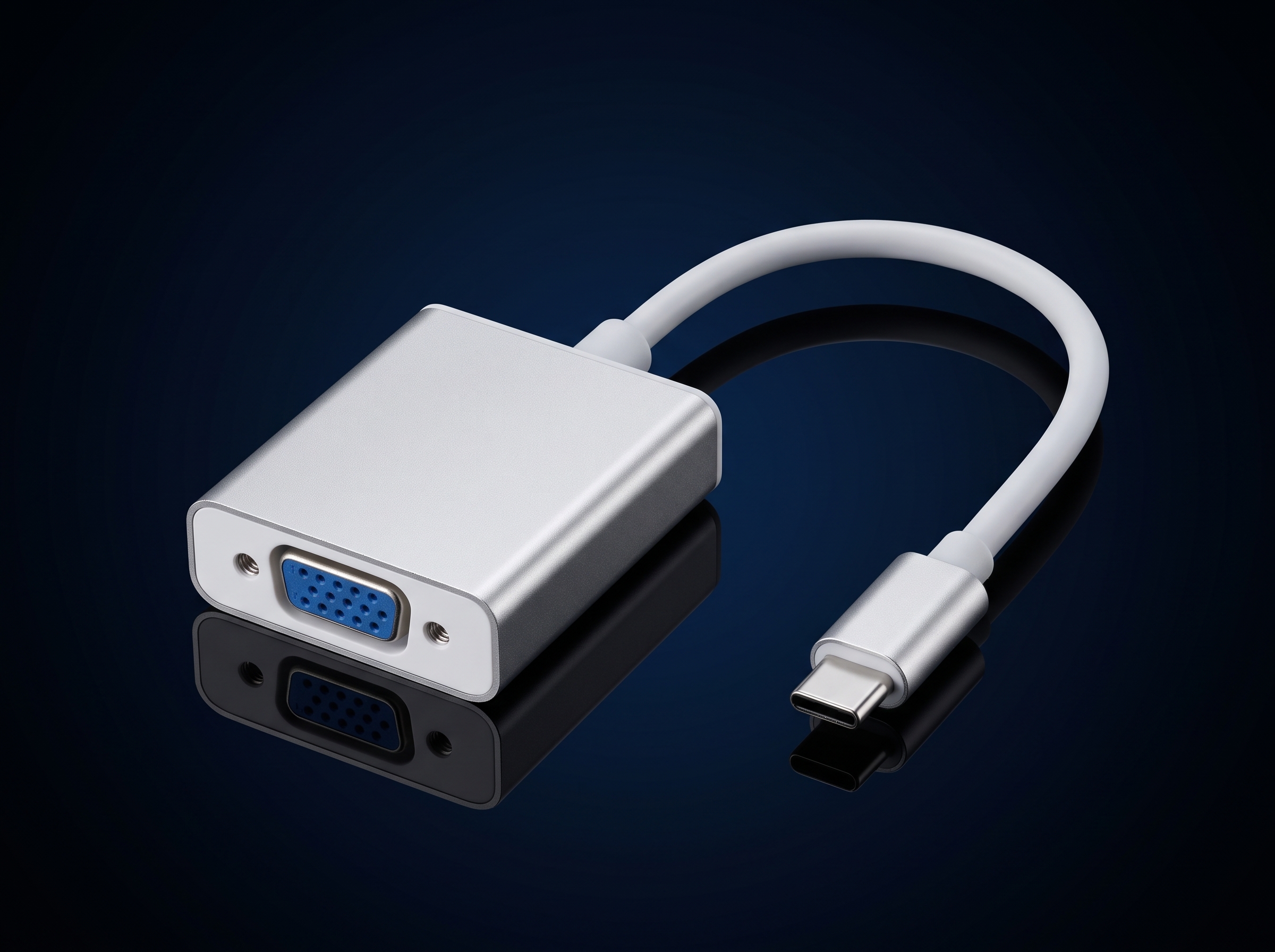 Adaptateur Vidéo USB-C vers VGA Full HD – Convertisseur en Aluminium pour PC Portable, MacBook & Vidéoprojecteur