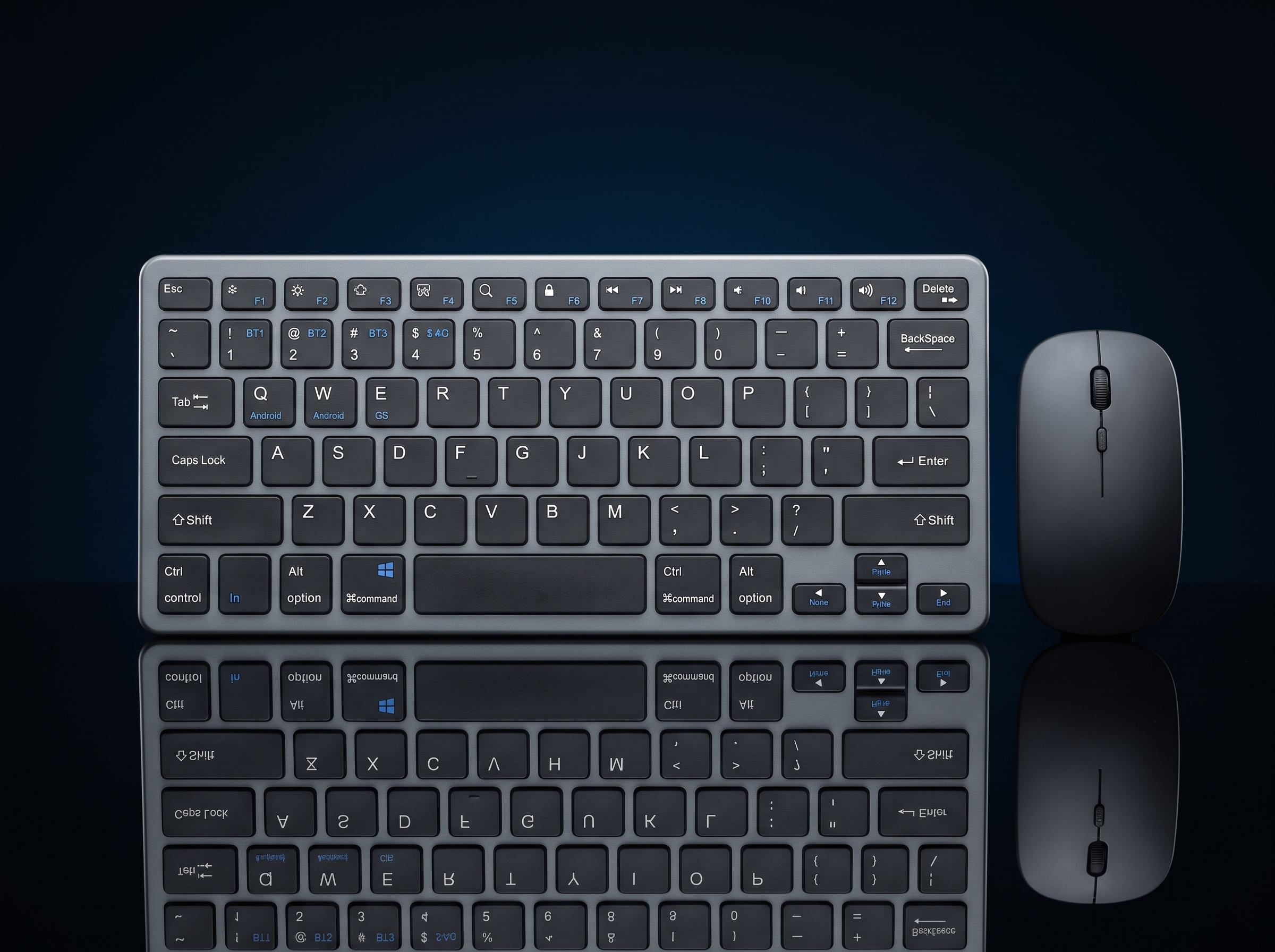 Ensemble Clavier et Souris Sans Fil Double Mode (Bluetooth + 2.4 GHz) – Pack Périphériques Ultra-Mince pour PC, Mac, Tablette & Smartphone BT78